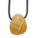 Orangencalcit Calcit Trommelstein Tropfen gebohrt (2,5 mm) ca. 30 x 20 mm Anhänger Edelstein