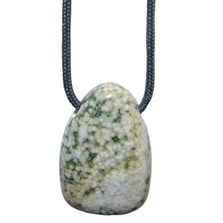 Ozean Jaspis Trommelstein Tropfen gebohrt (2,5 mm) ca. 30 x 20 mm Anhänger Edelstein