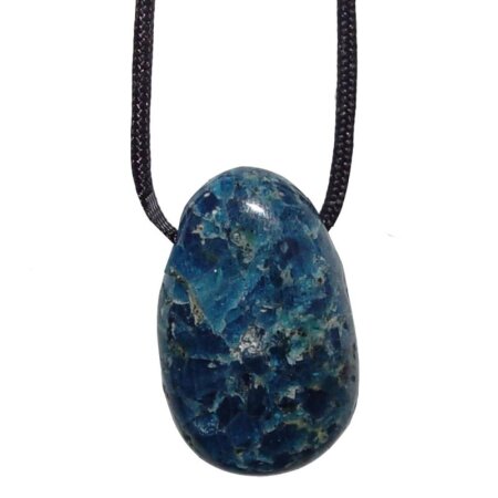 Apatit Trommelstein Tropfen gebohrt(2,5 mm) ca. 30 x 20 mm Anhänger Edelstein