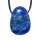 Lapislazuli Trommelstein Tropfen gebohrt (2,5 mm) ca. 25 x 20 mm Anhänger Edelstein