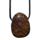 Bronzit Trommelstein Tropfen gebohrt (2,5 mm) ca. 30 x 20...