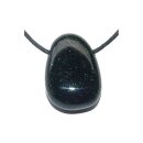Grünfluss Trommelstein Tropfen gebohrt (2,5 mm) ca. 30 x 20 mm Anhänger Edelstein