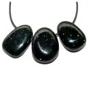 Grünfluss Trommelstein Tropfen gebohrt (2,5 mm) ca. 30 x 20 mm Anhänger Edelstein