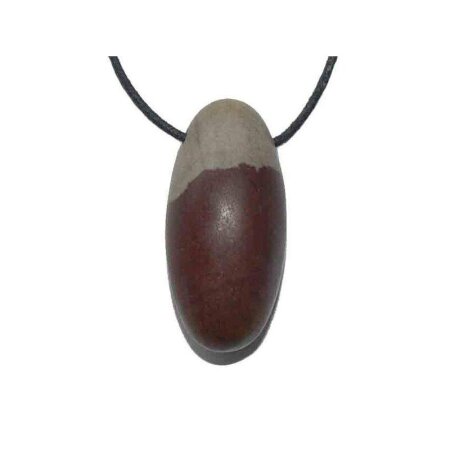 Shiva Lingam Trommelstein Tropfen gebohrt (2,5 mm) ca. 35 x 30 mm Anhänger Edelstein