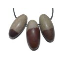 Shiva Lingam Trommelstein Tropfen gebohrt (2,5 mm) ca. 35 x 30 mm Anhänger Edelstein