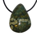 Rhyolith Anhänger Trommelstein ca. 30 x20 mm in Tropfen Form mit Bohrung ca. 2,5 mm