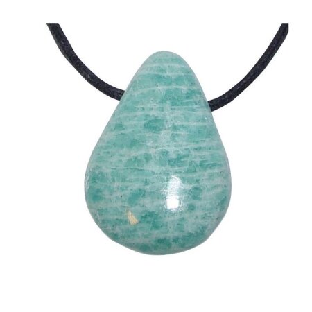 Amazonit Russland Trommelstein Tropfen gebohrt(2,5 mm) ca.30 x 20 mm Anhänger
