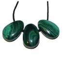 Malachit Trommelstein Tropfen gebohrt (2,5 mm) ca. 30 x 20 mm Anhänger Edelstein