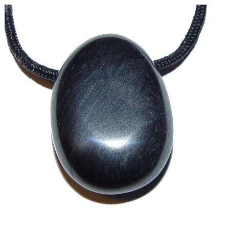 Hämatit Trommelstein Tropfen gebohrt (2,5 mm) ca. 30 x 20 mm Anhänger Edelstein