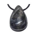 Mondstein schwarz Trommelstein Tropfen gebohrt (2,5 mm) ca. 35 x 20 mm Anhänger Edelstein