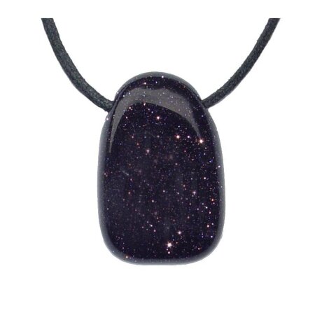 Blaufluss Trommelstein Tropfen gebohrt (2,5 mm) ca. 30 x 20 mm Anhänger Edelstein