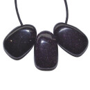 Blaufluss Anhänger ca. 30 x 20 mm flacher Edelstein in Tropfen Form mit Bohrung: ca. 2,5 mm blauer Goldfluss (synthetisch)