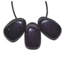 Blaufluss Trommelstein Tropfen gebohrt (2,5 mm) ca. 30 x 20 mm Anhänger Edelstein