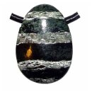 Silberauge/Serpentin Trommelstein Tropfen gebohrt (2,5...