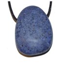 Dumortierit Trommelstein Tropfen gebohrt (2,5 mm) ca. 35 x 30 mm Anhänger Edelstein