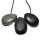 Obsidian Gold Anhänger flacher Trommelstein ca. 30 x 20 mm in Tropfen Form mit Bohrung ca. 2,5 mm