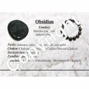 Obsidian Silber Anhänger flacher Trommelstein ca. 30 x 20 mm in Tropfen Form mit Bohrung ca. 2,5 mm