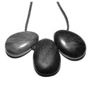 Obsidian Silber Trommelstein Tropfen gebohrt (2,5 mm) ca. 30 x 20 mm Anhänger Edelstein