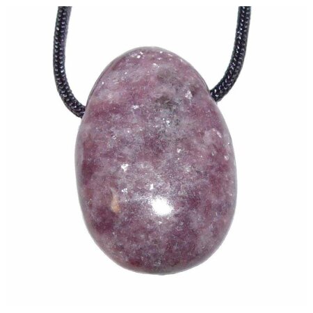 Lepidolith Trommelstein Tropfen gebohrt (2,5 mm) ca. 30 x 20 mm Anhänger Edelstein