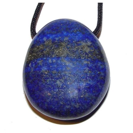 Lapislazuli Trommelstein Tropfen gebohrt (2,5 mm) ca. 35 x 30 mm Anhänger Edelstein