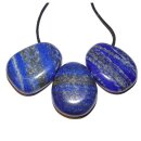Lapislazuli Trommelstein Tropfen gebohrt (2,5 mm) ca. 35 x 30 mm Anhänger Edelstein