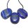 Lapislazuli Anhänger flacher Trommelstein XL ca. 35 x 30 mm in  Tropfen Form mit Bohrung ca. 2,5 mm