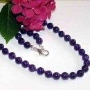 Amethyst Kugel Kette 45 cm lang 8mm Kugel 925iger Silber Verschluss