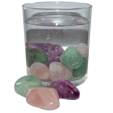 HAUTPFLEGE -  Edelsteinwasser ca. 200 g Trommelsteine Wassersteine