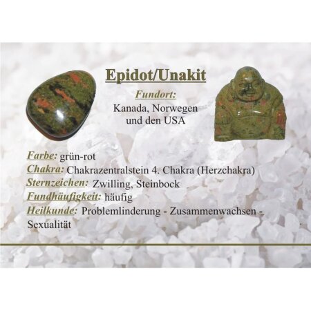 Edelsteinkarten- Epidot Unakit