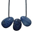 Dumortierit Trommelstein Tropfen gebohrt (2,5 mm) ca. 30 x 20 mm Anhänger Edelstein