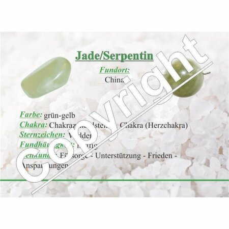 Edelsteinkarten- Jade Serpentin