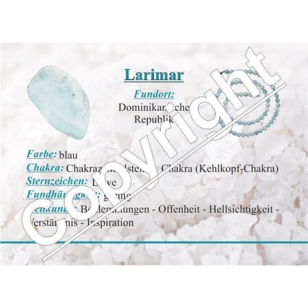 Edelsteinkarten- Larimar