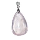Rosenquarz Anhänger mit silberfarbenem Clip Größe *M* 25 x 20 mm