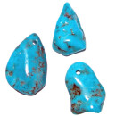 Türkis ArizonaTrommelstein Anhänger gebohrt flach freie Form ca. 20 - 30 mm SUPER Qualität