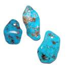 Türkis ArizonaTrommelstein Anhänger gebohrt flach freie Form ca. 20 - 30 mm SUPER Qualität