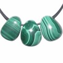 Malachit Trommelstein Tropfen gebohrt (2,5 mm) ca. 30 x 25 mm Anhänger Edelstein