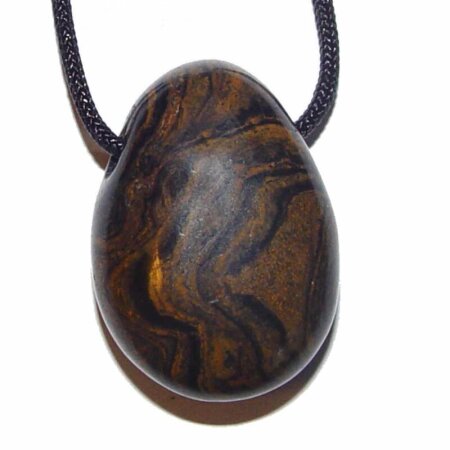 Stromatolith Trommelstein Tropfen gebohrt (2,5 mm) ca. 30 x 20 mm Anhänger Edelstein