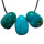 Chrysokoll Anhänger flacher Trommelstein ca. 30 x 20 mm in Tropfen Form mit Bohrung: ca. 2,5 mm
