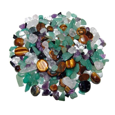 Bunte Trommelstein 1 kg  mini 4 - 10 mm Mischung Koralle, Amethyst, Bergkristall, Lapis, Aventurin