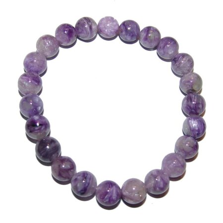 Charoit Armband Kugel 8 mm gute Steinqualität auf Stretchband