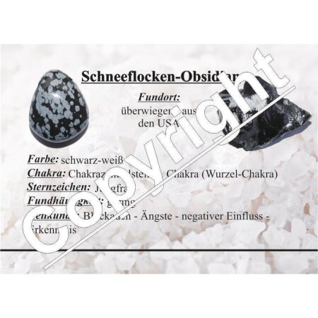Edelsteinkarten- Schneeflockenobsidian