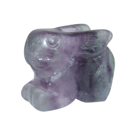 Fluorit Hase Häschen grün lila ca. 30 x 22 mm