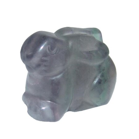 Fluorit Hase Häschen grün lila ca. 35 x 25 mm