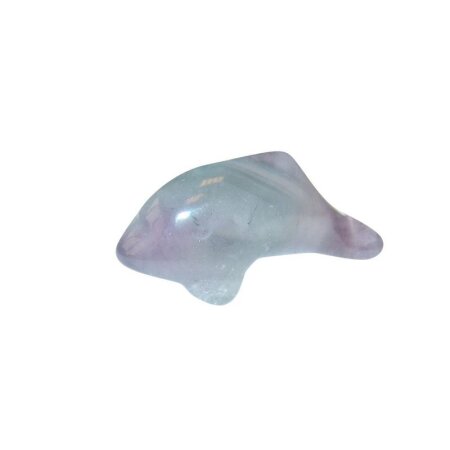Fluorit Delfin grün lila ca.30 x 10 mm