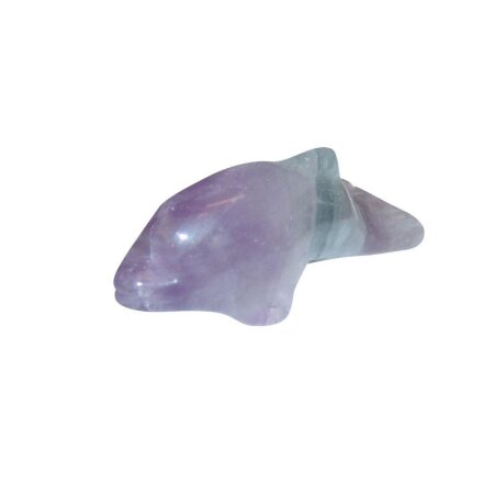Fluorit Delfin grün lila ca.40  x 12,5 mm