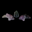 Fluorit Delfin grün lila ca.40  x 12,5 mm