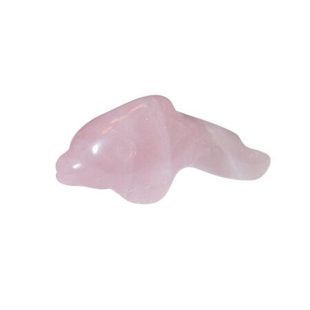 Rosenquarz Delfin ca. 30 x 10 mm