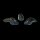 Obsidian schwarz Delfin ca. 30 x 10 mm