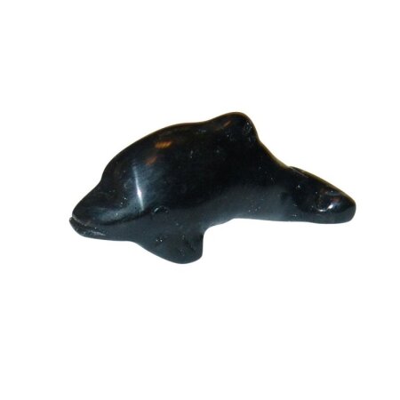 Obsidian schwarz Delfin ca. 40 x 12,5 mm