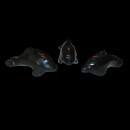 Obsidian schwarz Delfin / Delphin ca. 40  x 12,5  mm